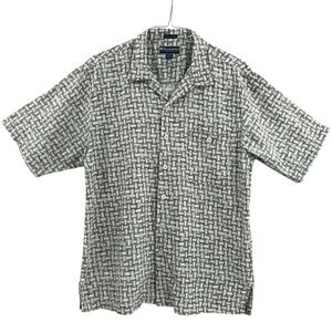 Weekender Silk Cotton‎ Camp Shirt Short Sleeve L Resortcore Y2K Old Money